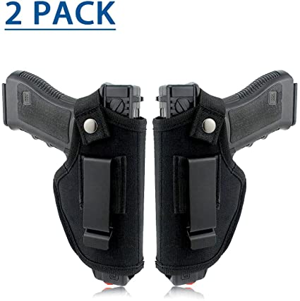 Flychen Concealed Carry Holster, Universal Holster, Inside The Waistband Bundle, Holster for Female/Male Fits S&W, M&P Shield/Glock 23,36,39,42,43/Ruger LC 9, Similar Handguns, Black