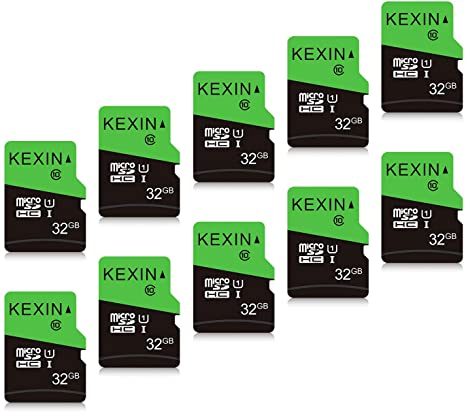 KEXIN 32GB Micro SD Card 32 GB Class 10 Ultra Micro SDHC UHS-I Memory Card C10, U1, 10 Pack Micro SD Cards