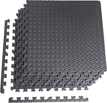 CAP Barbell 6-Piece Puzzle Exercise Mat, Black, 1/2" Thick