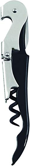 Truetap Black Double Hinged Waiter's Corkscrew by True