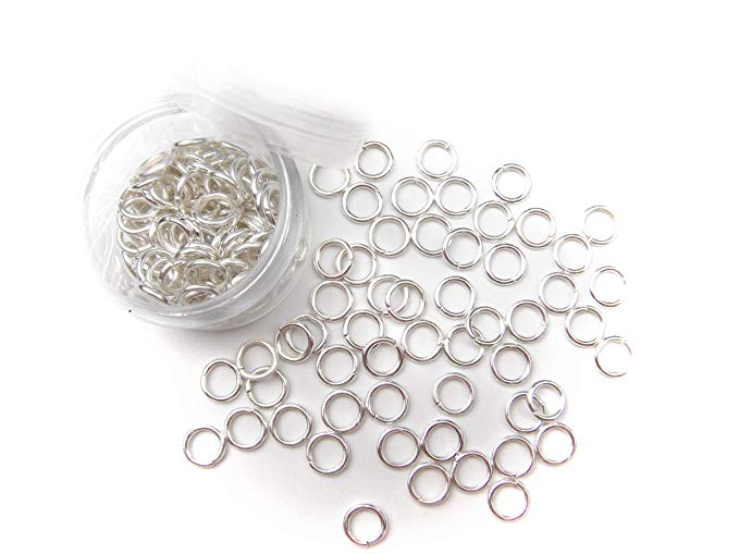 ALL in ONE 16 Gram/100pcs 8mm Silver Plated Open Jump Ring with 10 Gram Storage Box