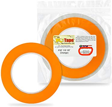 Custom Shop 1/8" Fine Line Tape Fineline Masking Tape Polytape Orange 1/8" X 60 Yard Roll