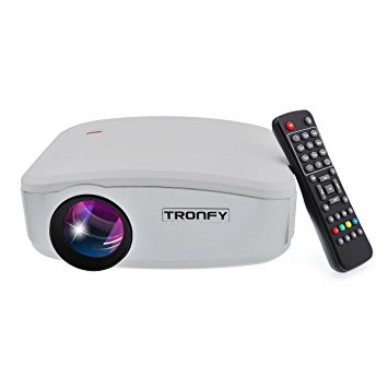 TRONFY Multimedia Mini Led portable Projector for home theater cinema with HDMI/USB/VGA/AV/ATV/MHL Home Entertainment-White