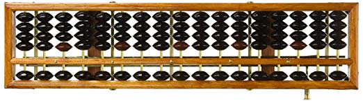 LeaningTech Wooden Abacus Soroban Calculator 17 Colomn with Reset Button for School Office Calculation Calculating Tool