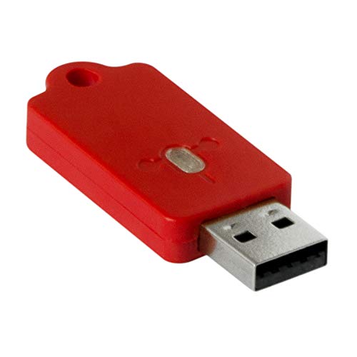 Bluink Key (Red) - FIDO U2F Security Key, OTP Generator, and Local Password Manager
