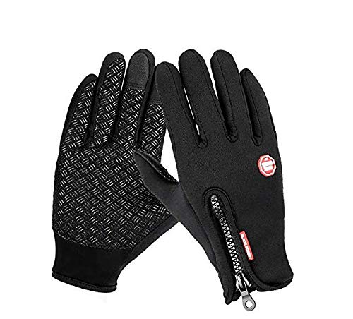 AOFU Winter Gloves,Touch Screen Gloves Black Gel Men&Women for Outdoor Sports