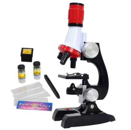 HOMEE Science Kits for Kids Beginner Microscope with LED 100X 400X and 1200X