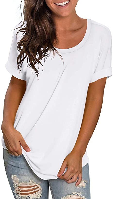 NIASHOT Women's Casual Long Sleeve Solid Soft V-Neck T-Shirt Tops