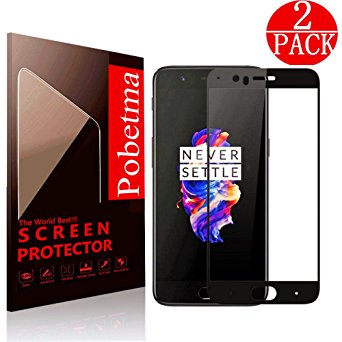 [2-Pack] OnePlus 5 Screen Protector , Pobetma[Full Coverge][No Bubble] 3D PET HD Screen Protector Film for OnePlus 5 Black