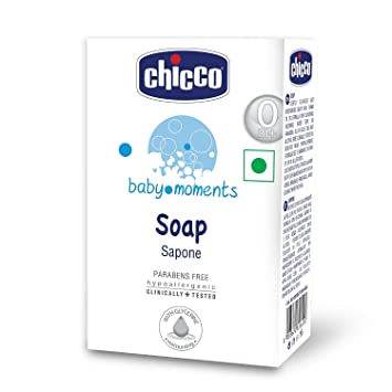Chicco Baby Moments Soap, Moisturising and Nourishing, 0m , Dermatologically tested, Paraben free (75 g)