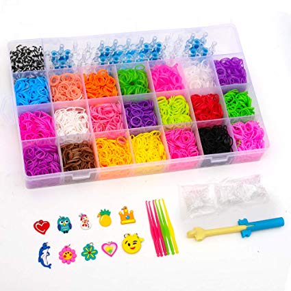 BTGGG 4400  Multi-Color Rubber Bands Refills Set Bracelet Making Kits Loom Bands Kit Loom Included for Kids Bracelet Weaving DIY Crafting