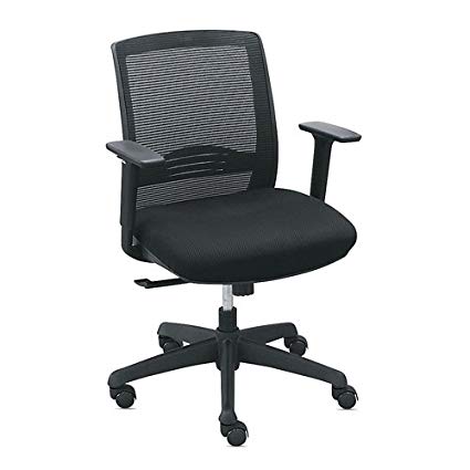 C2 Collection Mesh Chair with Memory Foam Black Mesh Back/Black Fabric Seat/Black Frame