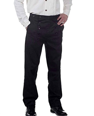 Steampunk Victorian Costume Architect Pants Trousers -Black