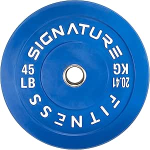 Signature Fitness 2" Olympic Bumper Plate Weight Plates with Steel Hub, Single, Pair or Set