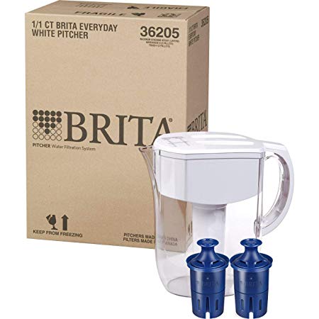 Brita Pitchers Clorox Large 10 Cup Everyday Bundle with Bonus Longlast Filtered Water Pitcher w 2