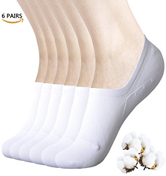 Womens No Show Socks with Antibacterial, Non Slip Flat Boat Line Low Cut Socks ( 6 Packs )