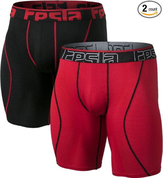 Tesla Men's Cool Dry 9" Brief Mesh Stretch Underwear Trunk (2-Pack) MBU03