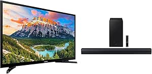 SAMSUNG 32-inch Class LED Smart FHD TV 1080P (UN32N5300AFXZA & HW-C450 2.1ch Soundbar w/DTS Virtual X