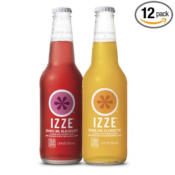 IZZE Sparkling Juice Variety Pack, Clementine and Blackberry, 12 Ounce Glass Bottle (Pack of 12)