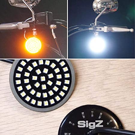 ROGUE RIDER INDUSTRIES - SigZ Harley Davidson Front Motorcycle LED Turn Signals With Bright White Running Lights - BLACK LABEL SPECIAL EDITION - 1157 LED - Motorcycle LED Lights - Motorcycle Lights