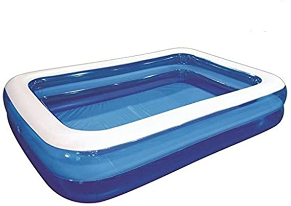 ASAB Large Inflatable Family Paddling Pool | for Kids and Adults | with LEDs | for Garden Parties (Rectangular 200x150x50cm)