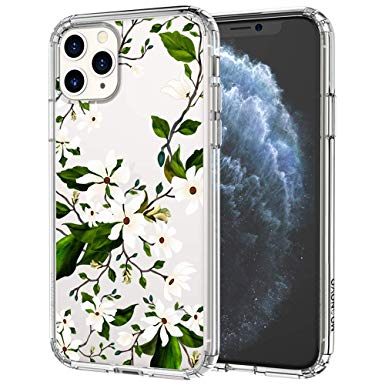 MOSNOVO iPhone 11 Pro Case, Magnolia Floral Flower Pattern Clear Design Transparent Plastic Hard Back Case with TPU Bumper Protective Case Cover for Apple iPhone 11 Pro (2019)