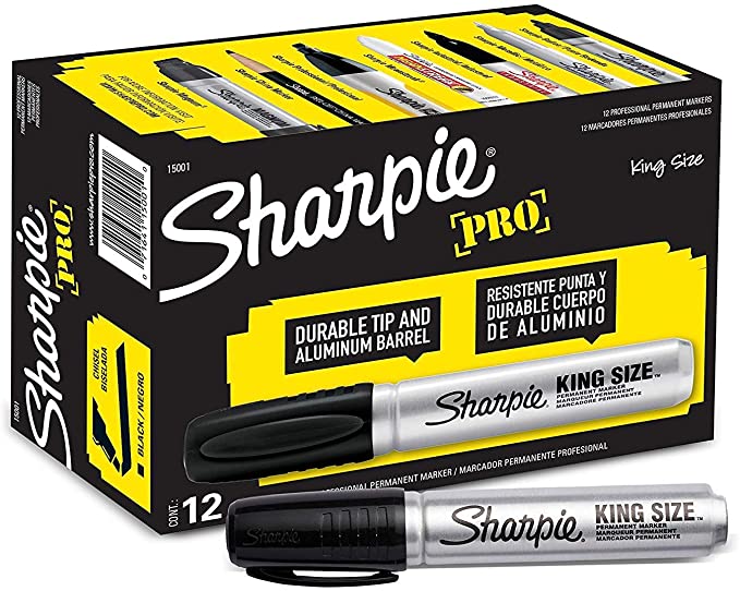 Sharpie 15001 Sharpie Pro King Size Chisel Tip Permanent Markers, 36 Markers