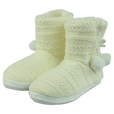 Forfoot Women's Soft Fleece Winter Warm Indoor House Fashion Boots Slippers