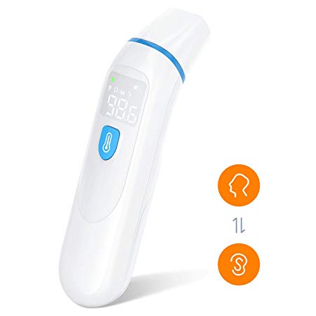 Baby Thermometer Ear and Forehead Thermometer, Digital Medical Infrared Thermometer for Infants Children Adults, Fever Warning 1 Second Measurement