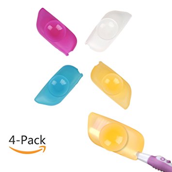 Toothbrush Case Covers Pack of 4,Food Grade Silicone - Great for Home Outdoor and Travel