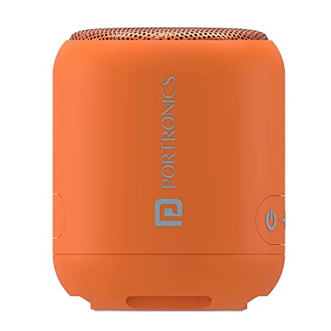 Portronics SoundDrum 1 10W TWS Portable Bluetooth 5.0 Speaker with Powerful Bass, Inbuilt-FM & Type C Charging Cable Included(Orange)