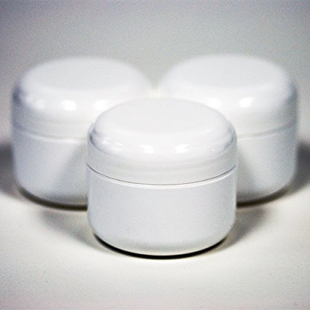 2 Oz White Double Wall Plastic Jar with Dome Lid (12 Per Bag)