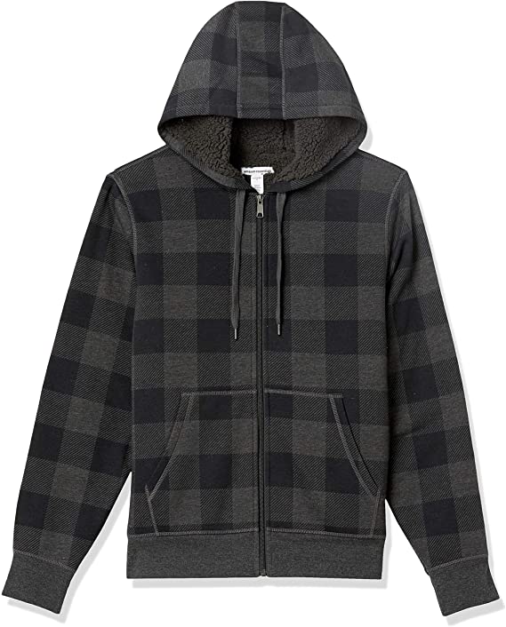 Amazon Essentials Mens Sherpa Lined Full-Zip Hooded Fleece Sweatshirt