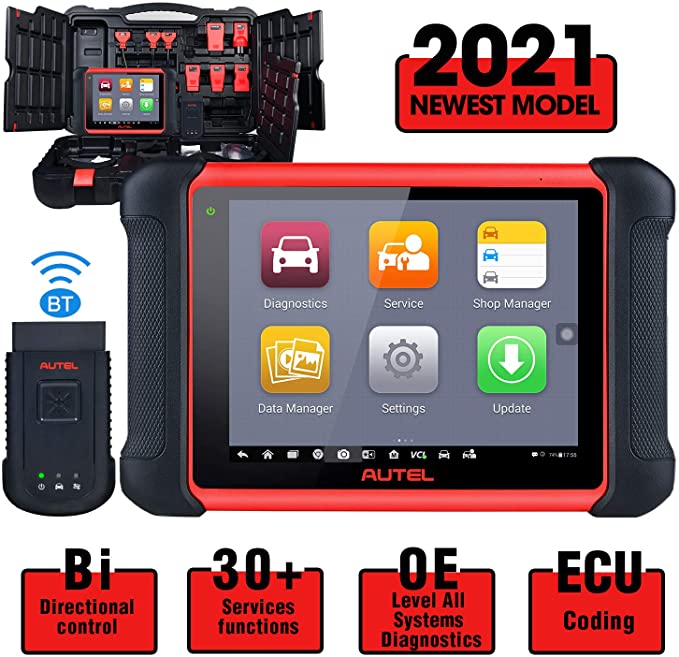 Autel MaxiCOM MK906BT Automotive Scan Tool, 2021 Newest [Same as MS908/MS906BT] All System Diagnostics Scanner, ECU Coding, Bi-Directional Control, 31 Services, ABS Bleed, EPB, Transmission