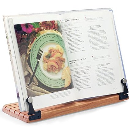 Deluxe Large Cookbook Holder with Cherry Base