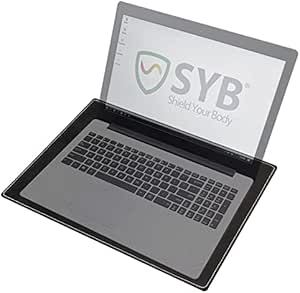 Shield Your Body - Laptop Lap Pad with SaferBody™, Anti Radiation Shield & Heat Shield Pad, EMF Blocker Laptop Pad for Up to 17in.Wide Device (15.9 x 12 inches), Jet Black PU Leather Color