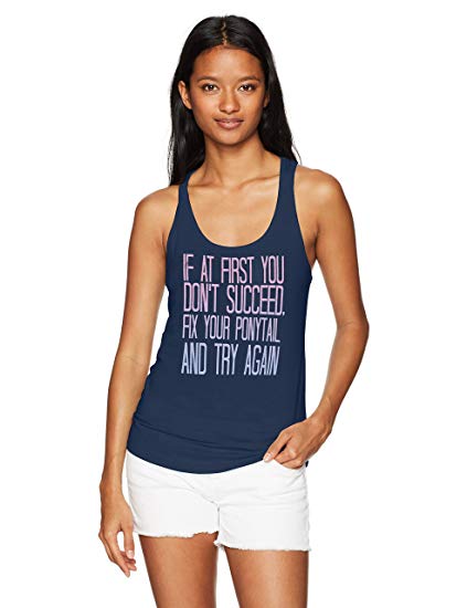 Chin-Up Women's Fix That Ponytail Ideal Racerback Graphic Tank Top