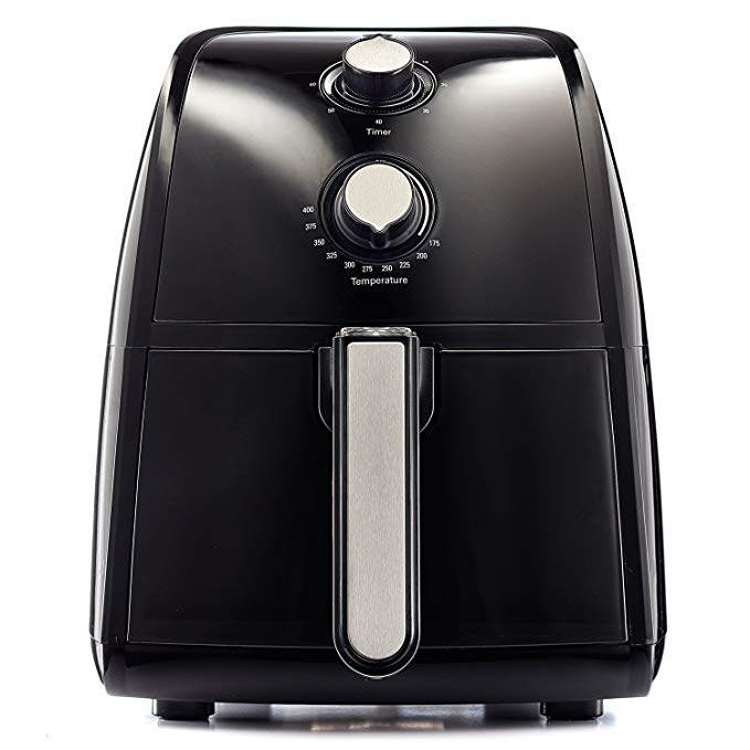 BELLA (14538) 2.5 Liter Electric Hot Air Fryer with Removable Dishwasher Safe Basket, Black