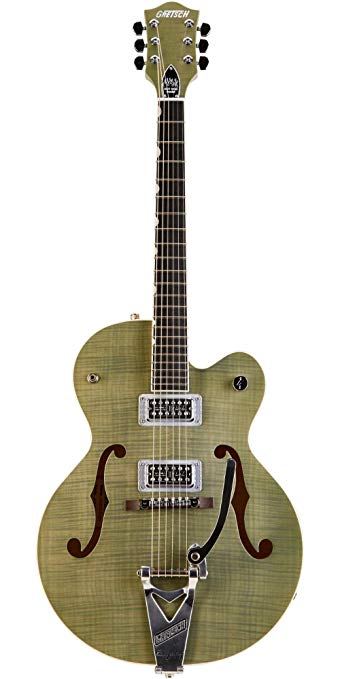 Gretsch Guitars G6120SH Brian Setzer Hot Rod Flame Maple Body Semi-Hollow Electric Guitar Highland Green 2-Tone