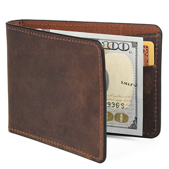 Slim Mens Wallets for Men - RFID with Strap Money Clip - Premium Quality