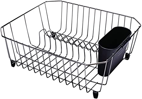 Rubbermaid 6008ARBLK Black Chrome Twin Sink Dish Drainer