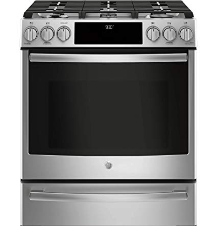 GE Profile P2S930SELSS 30" Inch Smart Slide-in Dual Fuel Range with Sealed Burner Cooktop, 4.5 cu. ft. Primary Oven Capacity in Stainless Steel