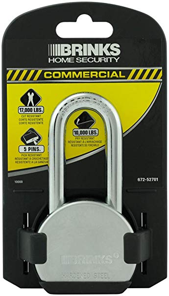 Brinks 672-52701 Commercial 2.5-Inch.Solid Steel Lock with Boron Long Shackle