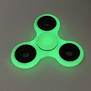 Yakalla Hot Lighting White Fidget Toy Abs Plastic, Edc Hand Spinner for Autism and Adhd Rotation Stress Relief Toys Glowing in The Dark (Fluorescence)