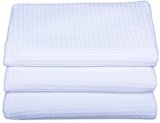 Sinland Waffle Weave Microfiber Kitchen Towels Dish Cloths 16 Inch X 24 Inch 3 Pack White