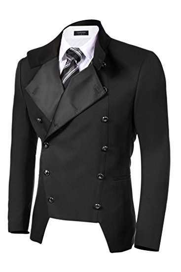 Coofandy Men's Casual Double-breasted Jacket Slim Fit Blazer