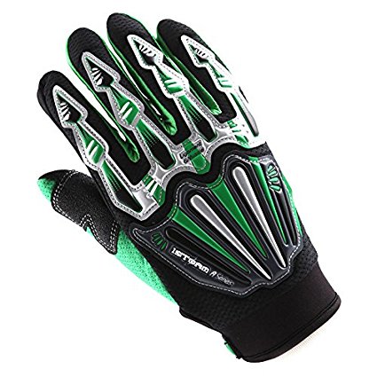 Motocross Motorcycle BMX MX ATV Dirt Bike Skeleton Racing Cycling Gloves Green