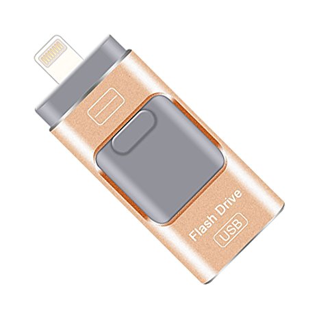 LuboTon Mobile 64GB Otg USB Flash Drive with Lightning Connector for iPhone & iPad, Android Cell Phone and Computer