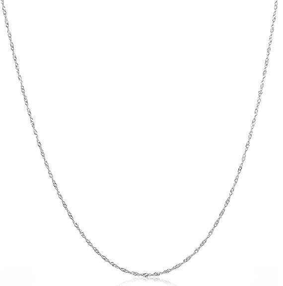 925 Sterling Silver Italian 1.2MM Singapore (Twisted Curb) Chain Necklace With FREE Gift w Order