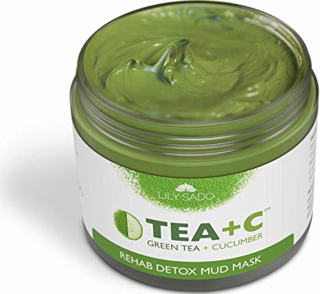 NEW LILY SADO TEA C Green Tea and Cucumber Detox Mud Mask - Natural and Organic Face Mask Anti-Aging, Antioxidant Defense Against Acne, Blackheads & Wrinkles for a Glowing Complexion
